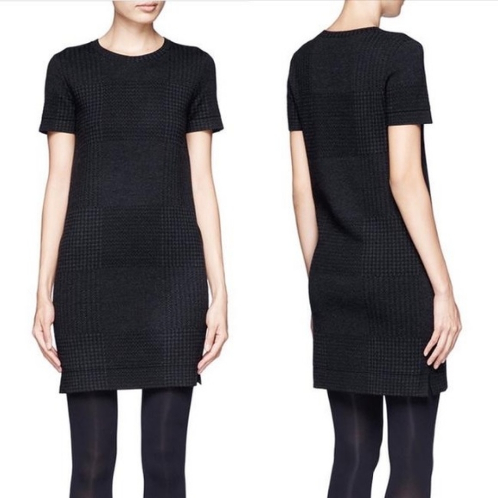 NWT, Theory Darmelle P Evian Stretch Houndstooth Wool Sweater Dress - Picture 4 of 14